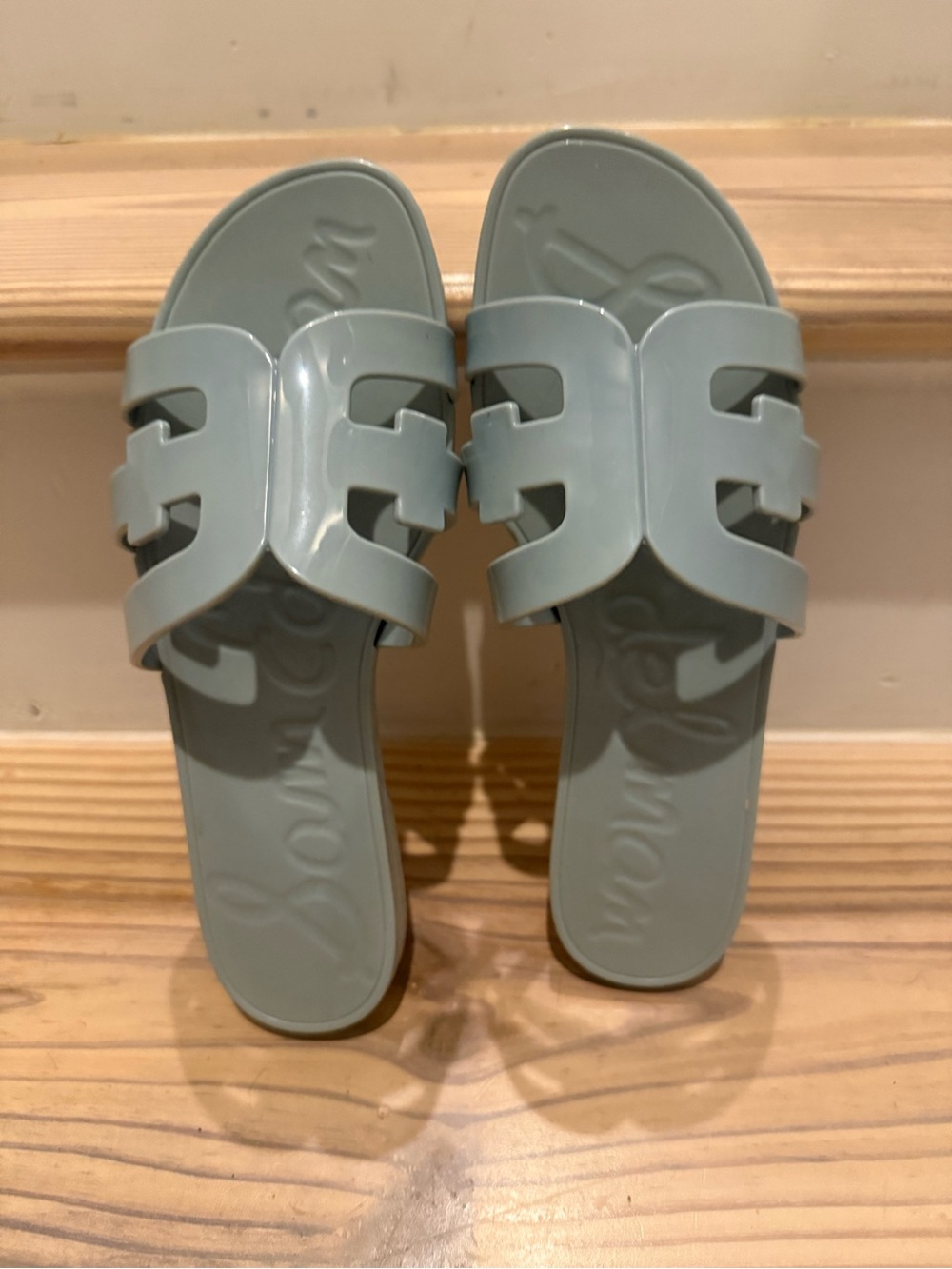 Sam Edelman Womens Bay Jelly Blue Open Toe Slip-On Slide Sandals Size 7
